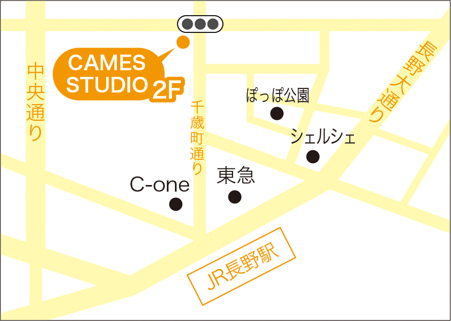 キャメススタジオ長野店 地図